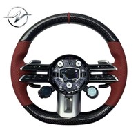 Volant de course en cuir et fibre de carbone avec affichage LED 3/4 rayons et boutons multifonctions pour W204 W205