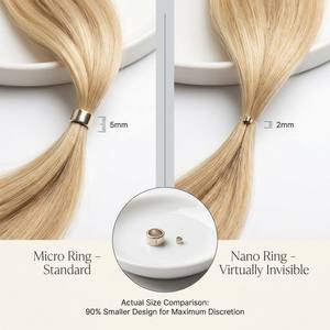 Extensions de cheveux Nano Ring de luxe en gros, 100% cheveux humains vierges, double épaisseur, fusion à <span class=keywords><strong>froid</strong></span>, Nano Link <span class=keywords><strong>pour</strong></span> coiffeurs professionnels - Product Image 4