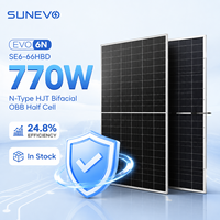 Module solaire bifacial Sunevo N-Type HJT double vitrage 700W 720W 750W 770W avec demi-cellules 0BB pour la fourniture en gros aux projets solaires