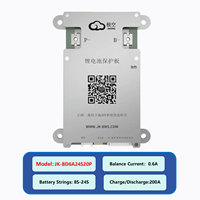 Placa de Protección Inteligente JK-BD6A24S20P para Baterías de Litio de 8S-24S 48V, Carga/Descarga de 200A, Balance de 0.6A, Monitoreo por APP, Energía