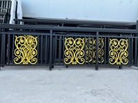 Panneau de clôture décoratif en alliage d'aluminium de style européen pour balcon extérieur et cour, motif floral élégant, étanche, 6 pieds, finition poudrée