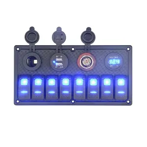 Factory 8 gang switch panel for car and 12V boat USB panel switch