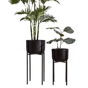 Ensemble de deux jardinières de fleurs en laiton plaqué jardinière décorative extérieure sur mesure jardinière de sol de style classique - Product Image 5