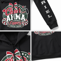 Sweat-shirt à capuche zippé personnalisé avec logo brodé pour équipe de cheerleading, danse, gymnastique et tenue de sport