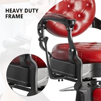 Fauteuil de salon de coiffure classique vintage en cuir vert foncé avec base noire, style rétro de luxe, pour spa, salon de beauté, mobilier de coiffure