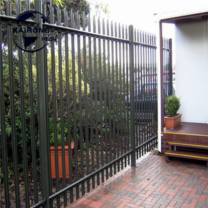 <span class=keywords><strong>Palissade</strong></span> <span class=keywords><strong>en</strong></span> <span class=keywords><strong>fer</strong></span> <span class=keywords><strong>forgé</strong></span> avec plaques, clôture de base <span class=keywords><strong>en</strong></span> acier, revêtue de poudre - Product Image 4