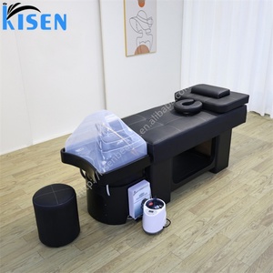 เตียงสระผมพร้อมระบบทำความร้อนสำหรับร้านเสริมสวย KISEN Professional Hair Salon Washing Head Spa Bed Heating Water Treatment Wash Basin Shampoo Bed Thai Massage - Product Image 2