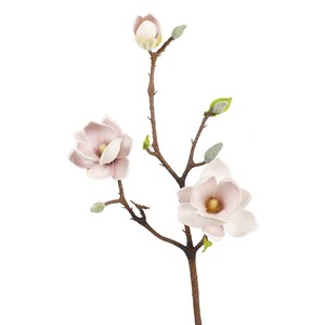 Fleur de Magnolia Artificielle 51cm de Long Blanc Haute Simulation Soie Plante Décorative Décoration de Mariage - Product Image 5