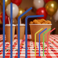 Huifang Buigbare Rietjes-077 Ecologisch Verantwoorde Voedselveilige Wegwerp PLA Rietjes 200/260mm Lang Flexibel Gebogen Ontwerp voor Café Hotel