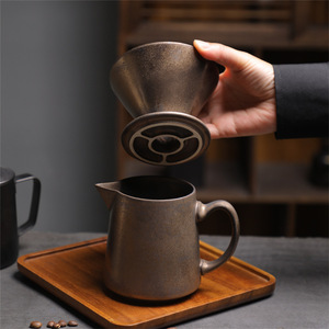 Ensemble de cafetière à filtre à dégoulinement écologique de luxe de 470 ml avec deux tasses à café, non électrique, facile à utiliser, passe au lave-vaisselle et au <span class=keywords><strong>micro</strong></span>-ondes - Product Image 3