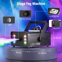 Machine à fumée 1500W RGB 6 LED avec télécommande pour DJ Disco Party Nightclub Noël Effet de scène Machine à fumée