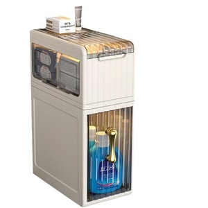 Bathroom Storage Cabinet Narrow <b>Gap</b> Floor Standing Toilet Side Organizer Pearl White Space Saving - Product Image 3