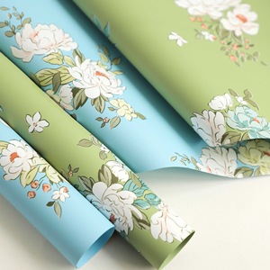 Thường Xanh Retro Hoa Mô Hình Giấy Gói Không Thấm Nước Hoa Hàn Quốc Bó Hoa Giấy Bán Hoa Phụ Kiện Nhà Cung Cấp Gói - Product Image 3