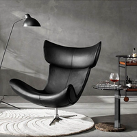Chaise d'appoint en cuir véritable créative Boconcept Salon Villa Balcon Chaise longue Chaise design