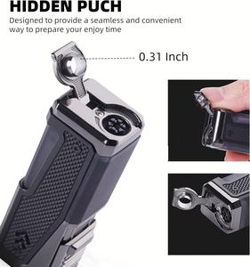Creative Cigar <b>Lighter</b> V Cutter with Triple Flame and Torch Windproof Portable Butane Gas <b>Lighter</b> for Giveaways - Product Image 3