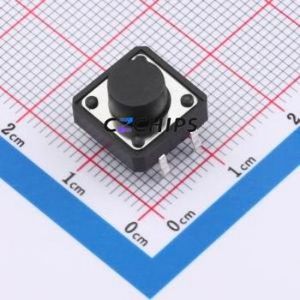 ZX-QC1212-7.0CJ Tactile Switch Through hole Component THT,12x12mm Switch Single Pole Single Throw Round Button 2.6N Through Hole - Product Image 1