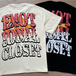 T-shirts imprimés en coton 100% de haute qualité, streetwear Y2K, coupe régulière, vêtements pour hommes, émotion mixte - Product Image 6