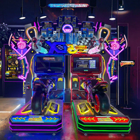 Machine de jeu d'arcade de course de motos et de voitures en acier inoxydable à pièces langue anglaise Anime Simulation Moto Racing Machine