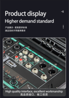 Console de mixage 8 canaux GAX-TA80 avec amplificateur de puissance intégré et 256 effets DSP
