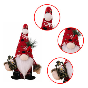 Faceless ánh sáng lên Gnomes sang trọng bức tượng búp bê Xmas đồ trang trí dệt kim cong hat Nạng lùn cổ điển Giáng sinh bên trang trí nội thất - Product Image 6