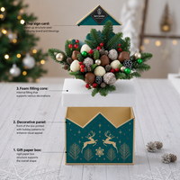 Boîte cadeau de luxe portable en papier rigide en forme d'enveloppe de Noël personnalisée, imprimé renne, pour chocolats, fleurs, bouquets de fraises