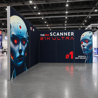 Mur d'arrière-plan en tissu SEG en forme de L TIANLANG pour lancement de produits technologiques, stand de salon professionnel, affichage LED modulaire, système en aluminium