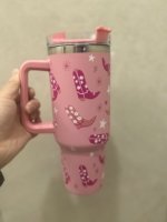 Gobelets isothermes personnalisés avec impression UV, 11 couleurs, motif MAMA et bottes western, pour femmes, à double isolation, pour les voyages, avec motif de fleurs de fraises, mugs à café