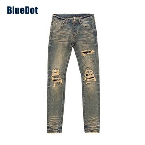 <span class=keywords><strong>Bluedot</strong></span> Custom Großhandel New Arrival Jeans für Männer Hochwertige Loch Jeans Hose Plus Size Retro Ripped Herren Jeans - Product Image 1