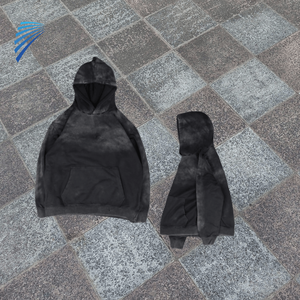 Sweat-shirt à capuche en molleton français de haute qualité pour homme, personnalisé, délavé à l'acide, effet soleil décoloré - Product Image 1