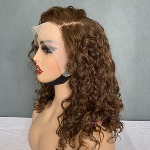 Perruque Bob SDD couleur piano P4/30, 14 pouces, boucles luxueuses, dentelle frontale complète 13x4, dentelle transparente, 100% cheveux humains, pour revendeurs - Product Image 2