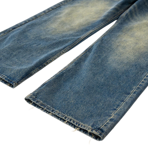 Jean évasé Y2K personnalisé pour homme, délavé style vintage, coupe large, streetwear, baggy, <span class=keywords><strong>rétro</strong></span>, style skater, vente en gros - Product Image 6
