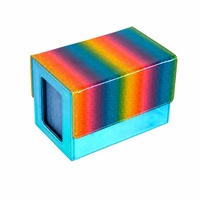 Boîte de rangement en cuir PU personnalisée pour cartes à collectionner, avec fenêtre, pour vente en gros