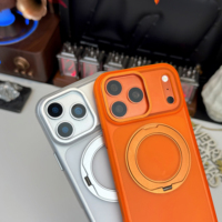 Coque de téléphone magnétique rotative à 360° avec anneau support pour iPhone 17 16 Pro Max 15, translucide mate, antichoc, compatible charge sans fil