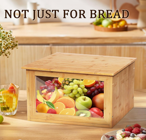 Bánh Mì lưu trữ <span class=keywords><strong>bin</strong></span> góc bánh mì thủ môn tre bánh mì lưu trữ container cho tự chế với cửa sổ trong suốt - Product Image 6