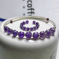 8mm Nature del stein elastisch 8mm rundes Perlen armband und Ringe für Frauen Männer