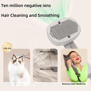 Cepillo de limpieza multifuncional para mascotas 4 en 1 con masaje de vibración de vapor y peine de gato de luz roja con iones de oxígeno negativos - Product Image 3