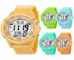 Orologio Digitale Unisex Sportivo con Cassa Rotonda in Plastica, Cinturino in Silicone, 38mm, Resistente all'Acqua 3 Bar, Chiusura a Fibbia, Colori Assortiti - Product Image 1