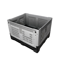 HUADING Boîte à palette en plastique pliable robuste pour le stockage des aliments Ventilation par grille pour le fret et l'équipement de stockage des légumes