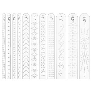 11Pcs Acrylic Pha Lê Đinh Tán Mẫu Hình Chữ Nhật Da Đấm Công Cụ Khoảng Cách Hướng Dẫn Cho Vòng Đeo Tay Vòng Cổ Thêm Bling Lỗ 2.5Mm - Product Image 1