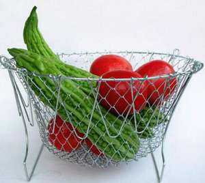 Cesta de Cocina de Acero Inoxidable 304, Plegable, Ecológica, para Escurrir, Colar, Freír y Cocinar al Vapor, Herramienta de Cocina para Alimentos Fritos - Product Image 6