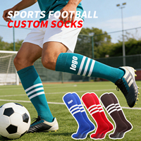Chaussettes de football mi-hautes personnalisées avec logo pour hommes, chaussettes de sport respirantes à compression pour la course et l'entraînement