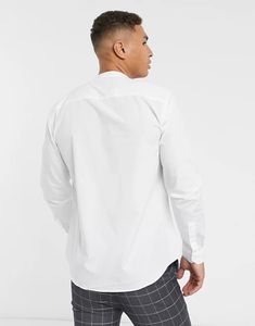 2021卸売男性長袖ボタン前立ておじいちゃんスタンドカラー湾曲裾ポプリンフォーマルシャツ - Product Image 6