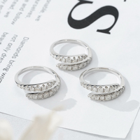 Spiral DNA Silver Promise Girls Luxury Design Mood Rings Bague de mariage en argent sterling Moissanite