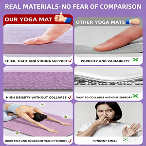 Tapete de <span class=keywords><strong>Yoga</strong></span> de <span class=keywords><strong>Doble</strong></span> Capa y Dos Tonos de TPE, Antideslizante y Texturizado, para <span class=keywords><strong>Yoga</strong></span> y Pilates en Casa - Product Image 2