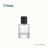 Bouteille diffuseur de parfum en verre cylindrique à fond épais, flacon portable à pression