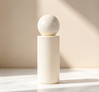 Flacon de fond de teint en verre cylindrique personnalisé de 60 ml avec bouchon rond, flacon d'huile essentielle