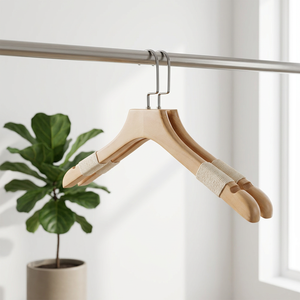 Cintres à vêtements en bois pour femmes, antidérapants, avec logos personnalisables, prix abordables, excellente qualité, design moderne - Product Image 4