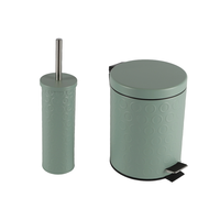 2025 Ensemble brosse WC et poubelle sur pied en acier inoxydable, poubelle domestique à pédale, mini poubelle