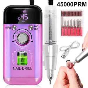 Máquina Profesional Portátil Recargable <span class=keywords><strong>para</strong></span> Taladrar <span class=keywords><strong>Uñas</strong></span> Eléctrica de 45000 RPM, Pulidora de <span class=keywords><strong>Uñas</strong></span> de Gel, Herramienta de Manicura con Lima - Product Image 2