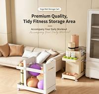 Chariot roulant pratique et fin pour espaces étroits, organisateur pour tapis de yoga, équipements de fitness, rangement chambre et salle de sport